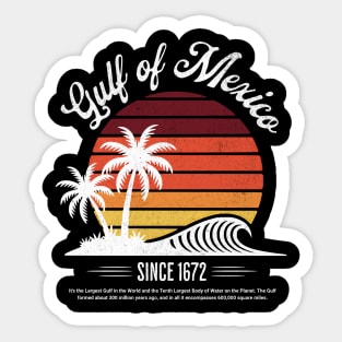 Gulf of Mexico Since 1672 Retro Sunset Design Sticker